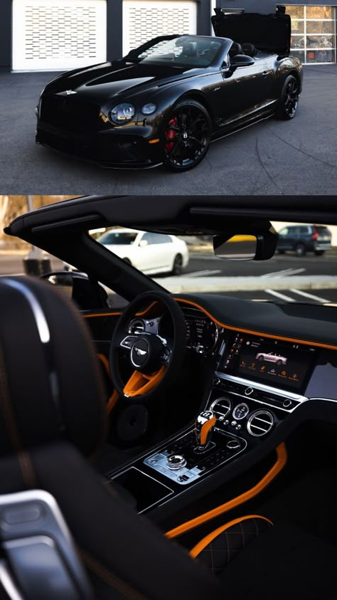 Bentley Convertible Black, Bentley Continental Gt W12, Convertible Bentley, Custom Bentley, 2023 Bentley, Bentley Sport, Bentley Convertible, Porsche Convertible, Black Bentley