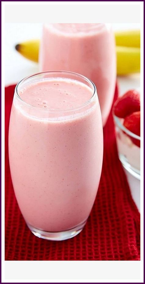 Strawberry banana smoothie #msoothie #smoothierecipes #smoothiedietplan #smoothiedietforbeginners #strawberrysmoothie #bananasmoothie #strawberrybananasmoothie #fruitsmoothierecipes #fruitsmoothie #healthysmoothierecipes #weightloss Breakfast High In Protein, Strawberry Banana Yogurt Smoothie, Oatmeal Smoothies Healthy, Banana Yogurt Smoothie, Raspberry Oatmeal, Easy Vegetable Soup, Banana Yogurt, Cheesecake Smoothie, Smoothie Recipes With Yogurt