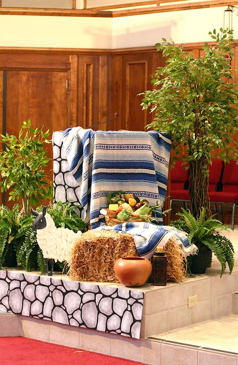 Come To The Table Vbs Decorations, Cardboard Pottery, Nazareth Vbs, Egypt Vbs, Live Nativity, Painted Cardboard, Palm Sunday Decorations, Vacation Bible School Themes, Alter Decor