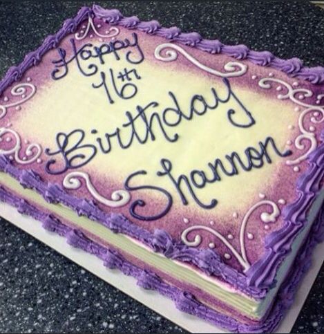 Q Purple Sheet Cake Ideas, Sweet 16 Party Themes, Peppa Pig Birthday Cake, Purple Cakes Birthday, Pig Birthday Cakes, Sheet Cake Designs, Sweet 16 Birthday Cake, Birthday Sheet Cakes, Purple Cakes