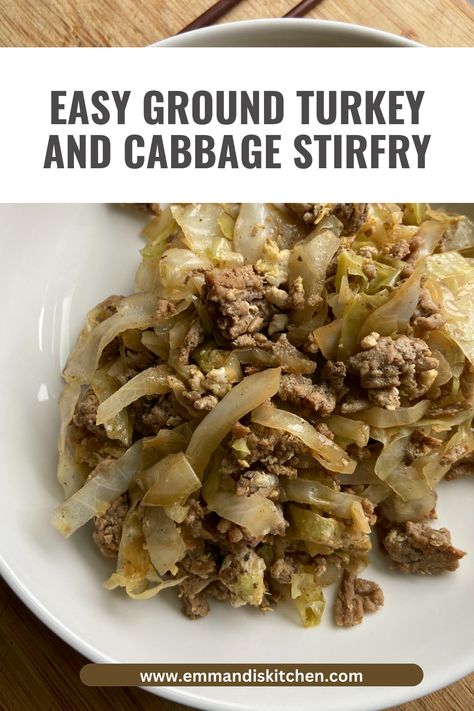 This ground turkey and cabbage stir fry recipe is so quick and easy to make. This budget-friendly one-skillet meal is ready in under 30 minutes, and it is the perfect meal for a busy weeknight. This turkey and cabbage stir fry is loaded with flavor and it is low-carb, gluten-free, and keto friendly. #stirfry #ketorecipe #eggrollinabowl #groundturkeyrecipes #cabbagerecipes #easydinners Ground Turkey And Cabbage, Turkey And Cabbage, Ground Turkey Cabbage, Turkey Cabbage, Paleo Snack, Clean Meal Prep, Easy Clean Eating Recipes, Cucumber Diet, Clean Eating Recipes For Dinner