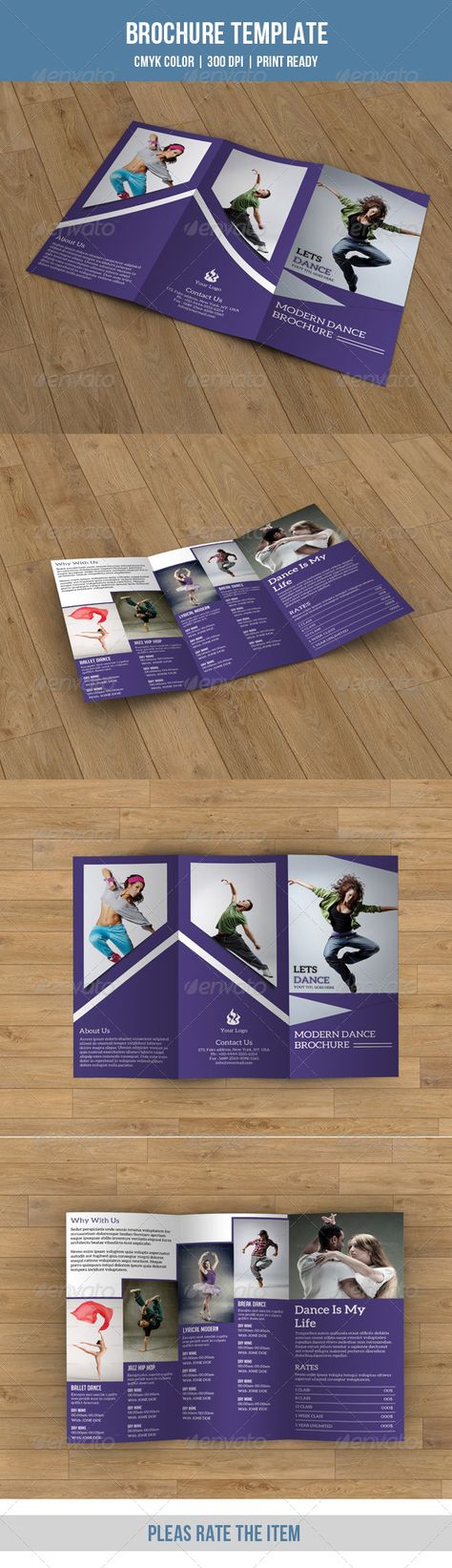 Logos, Dance Flyer, Edit Font, Fold Brochure, Light Letters, Color Image, Information Graphics, Corporate Brochure, Business Brochure