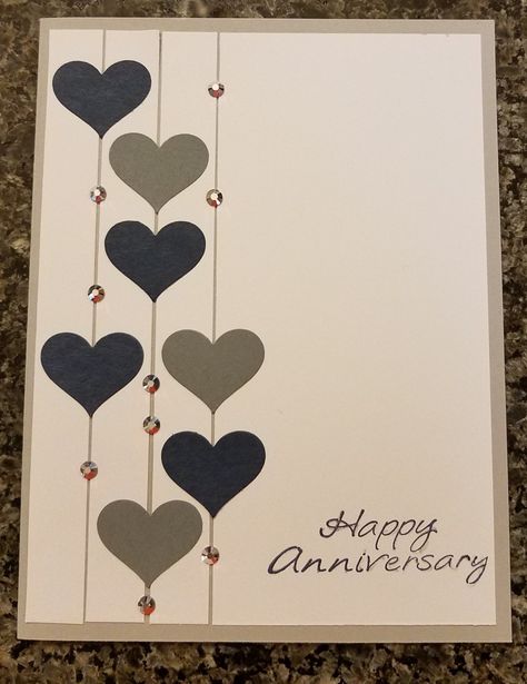 Simple Anniversary Cards Diy, Handmade Card For Anniversary, Homemade Anniversary Cards Zazzle, Happy Anniversary Handmade Cards, Happy Anaversery Cards, Happy Anniversary Cards Diy, Happy Anniversary Cards Handmade, Anniversary Card Ideas, Heart Anniversary Cards Handmade