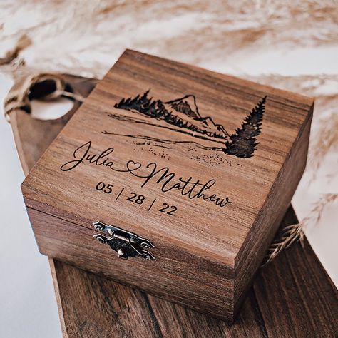 All boxes https://www.etsy.com/shop/YellowDodoWedding?ref=seller-platform-mcnav&section_id=25966951 Wedding Jewelry Wooden Ring Box Engraved Custom Engagement Geometric Ring Box Proposal Unique Wood Ring Box PRODUCT INFORMATION Engraved Wedding Jewelry Wooden Ring Box The ring boxes are fully customizable. Just send me a message with your wishes and I will send a free digital proof before purchase. Ring box: Each ring box measures approximately 10cmx10cmx5cm (4x4in) Material: - Walnut Real Wood Ring Bearer Box Ideas, Unique Wedding Ring Box, Wedding Ring Box Wood, Wooden Wedding Ring Box, Wood Ring Box Wedding, Wooden Ring Box Wedding, Wedding Favours Magnets, Personalised Wedding Ring Boxes, Wedding Ring Bearer Boxes