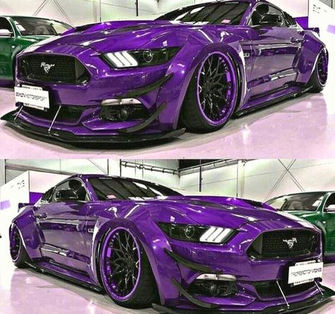 The Purple One custom widebody Mustang GT 5.0 Widebody Mustang, Purple Cars, Purple Mustang, Kereta Sport, Big Cars, Aventador Lamborghini, Mustang Gt500, Purple Car, Ford Mustang Shelby Gt500