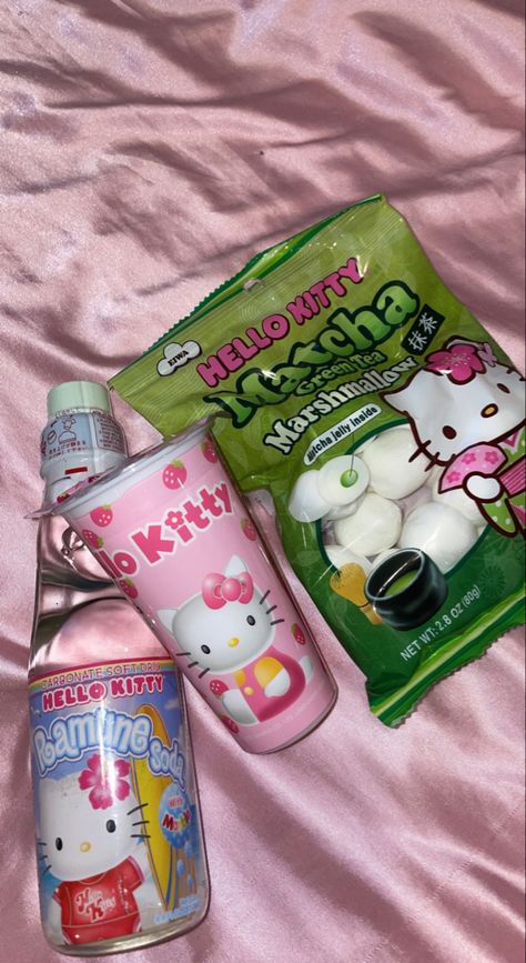 Hello Kitty Snacks, Matcha Jelly, Hello Kitty High, Hello Kitty Food, Sanrio Stuff, Kitty Clothes, Hello Kitty Clothes, Hello Kitty Aesthetic, Hello Kit