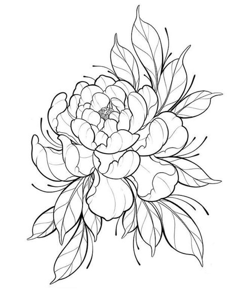 Floral Spine Tattoo, Cybersigilism Tattoo, Peony Flower Tattoos, Flower Tattoo Drawings, Floral Tattoo Sleeve, Chest Tattoos For Women, Pin Up Tattoos, Line Work Tattoo, Spine Tattoo