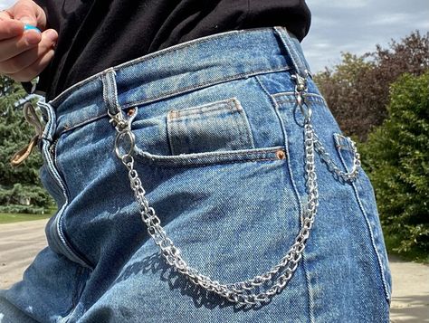 Sturdy Lightweight Wallet Chain made from aluminum chain, is a perfect accessory for that touch of practicality and functionality combined with modern aesthetic. ETSY LINK IN BIO Wallet Chain, Modern Aesthetic, Link In Bio, Wallets, Wallet, Chain