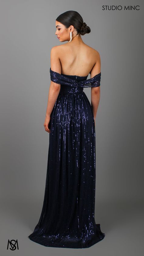 Prom Dresses For Big Chest, Navy Blue Dress Elegant, Midnight Prom Dress, Midnight Blue Prom Dresses, Prom Dresses Off Shoulder, Off Shoulder Prom Dress, Off The Shoulder Prom Dress, Navy Formal Dress, Navy Blue Formal Dress