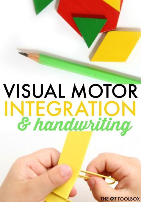 These hands-on activities are a fun way for kids to work on visual motor integration that is needed for common handwriting problems. Visual Motor Activities, Teaching Handwriting, Teaching Cursive, Letter Reversals, Handwriting Activities, Occupational Therapy Activities, Handwriting Analysis, Improve Your Handwriting, Improve Handwriting