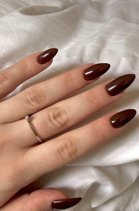 fall nails 2023 fall nails 2023 trends fall nails 2023 color trends fall nails 2023 almond fall nails 2023 short fall nails 2023 coffin fall nails 2023 color trends short fall nails 2023 square fall nails 2023 designs fall nails 2023 gel fall nails 2023 green fall nails 2023 brown 2023 Nails Trend Almond, Chocolate Brown Tip Nails, Chocolate Color Nails Design, Red Brown Almond Nails, Walnut Brown Nail Color, Brown Nails Chocolate, Brown Dip Nails Almond, One Color Nails Almond, Brown Nail Almond