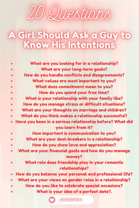 Ensure you're on the same page before committing to a relationship. Ask these essential questions to understand his intentions, values, and goals, ensuring a strong and healthy connection. #RelationshipAdvice #KnowHisIntentions #HealthyRelationships #DatingTips #LoveAndCommunication #RelationshipGoals Question Before Relationship, Intentional Dating Questions, Question To Ask Before Dating, Early Relationship Questions, Questions To Ask Before Commitment, Dating With Intention, Vulnerability Questions, Values In A Relationship, Starting A Relationship