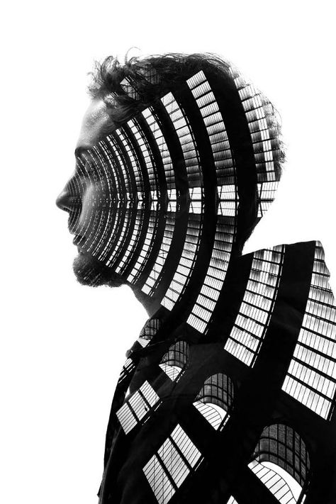 Milan’s Architecture and People in Surreal Double Exposures Double Exposure Portrait, Double Exposition, Double Exposure Photography, Multiple Exposure, Exposure Photography, Foto Art, Black N White Images, Photoshop Photography, Double Exposure