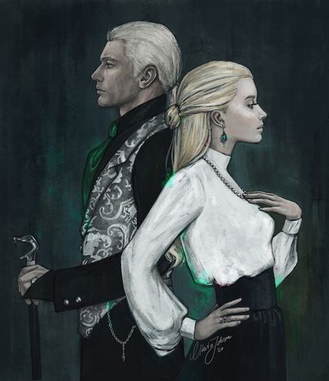 Lucius And Narcissa, The Malfoys, Harry Potter Fanları, Malfoy Family, Narcissa Malfoy, Draco Malfoy Fanart, Hp Fanart, Harry Potter Illustrations, House Of Black