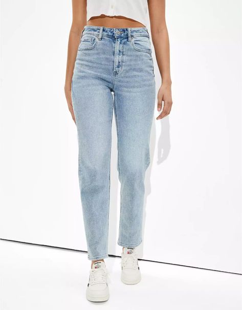 AE Stretch Mom Straight Jean Straight Jeans High Waisted, Mom Jeans Outfit, Ae Jeans, Fashion Trends Winter, Jean Trends, High Waisted Mom Jeans, Cute Jeans, Best Jeans, Mens Outfitters