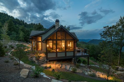 Black Mountain Rustic Modern Farmhouse | ACM Design | Asheville Architecture & Interiors Mountain Dream Homes, Mountain Home Exterior, Rustic Modern Farmhouse, Mountain Cottage, Modern Mountain Home, Mountain House Plans, Farmhouse Modern, 17 Black, Design Blogs