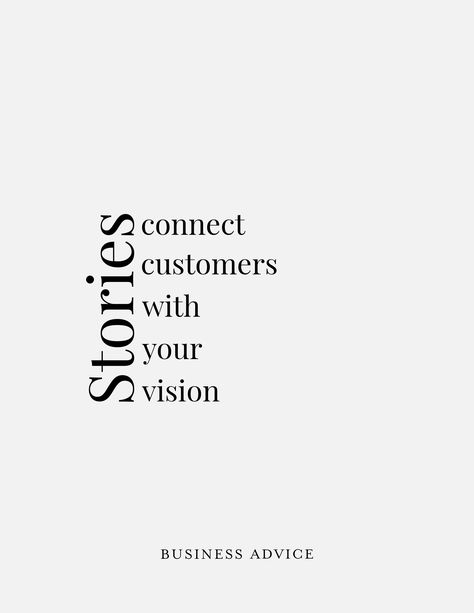 Stories connect customers with your vision - tell a story & you increase your authenticity and appeal to potential customers. Branding Quotes Inspiration, Business Opportunities Quotes, Strategy Quotes, Opportunity Quotes, Business Branding Inspiration, Business Fonts, Business Inspiration Quotes, Social Media Marketing Business, Marketing Advice