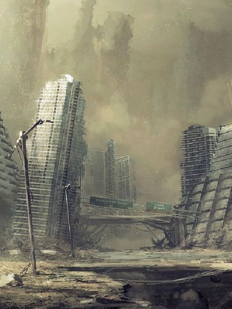 Art Apocalypse, Apocalypse Landscape, Post Apocalyptic City, Arte Zombie, Apocalypse World, Apocalypse Aesthetic, Post Apocalyptic Art, Ruined City, Apocalypse Art