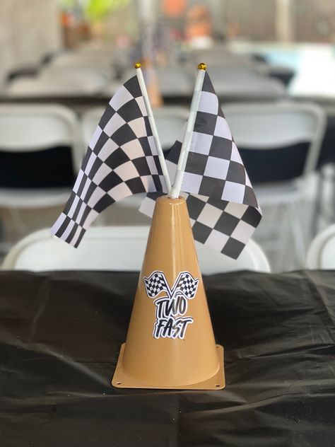 Race Car Theme Decorations, Racecar Party Centerpieces, Car Racer Theme Birthday Party, Fast One Birthday Centerpieces, Two Fast Centerpiece Ideas, Race Car Theme 2nd Birthday, Two Fast Birthday Table Centerpieces, Two Fast Birthday Party Centerpieces, Two Fast Table Centerpieces