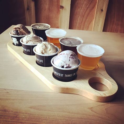 The STIL: Ice Cream and Craft Beer Flights in Boise Cafe And Beer Bar, Ice Cream Flights, Brewery Event Ideas, Gelato Branding, Coffee Flights, Ice Cream Drop, Beer Food Pairings, Beer Ice Cream, Draught Beer