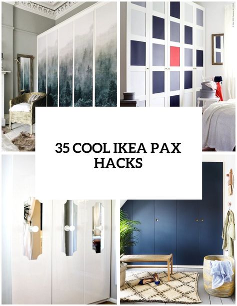 ikea pax wardrobe hacks that inspire cover Ikea Pax Door Hack, Pax Door Hack, Pax Inspiration, Armoire Pax Ikea, Ikea Pax Doors, Dressing Ikea, Ikea Wardrobe Hack, Armoire Ikea, Ikea Pax Hack