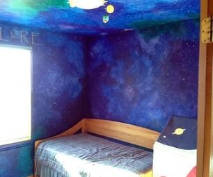 How to paint a star/night-sky themed nursery that will last until high school. Want to do this to my room SO BAD. Galaxy Bedroom, Galaxy Room, Wall Murals Diy, Space Themed Bedroom, Diy Galaxy, Baby Room Themes, Salon Suites, Space Room, Galaxy Painting