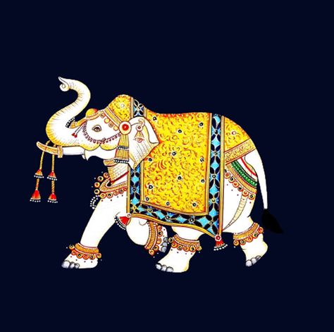 Pichwai Elephant, Pichwai Paintings Motifs, Indian Elephant Illustration, Painting Of Elephant, Pichwai Painting, Tanjore Paintings, Elephant Images, Painting For Home Decor, Elephant Illustration