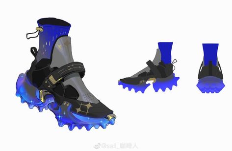 Cyberpunk Shoes Drawing, Sneaker Concept Art, Character Clothing Design, Cyberpunk Shoes, Designing Clothes, Futuristic Shoes, Armor Clothing, Character Clothing, Concept Clothing