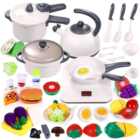 pixnor 46PCS Kids Kitchen Toys Simulation Cooking Utensils Induction Cooker | Wayfair Kids Play Kitchen Accessories, Kitchen Playsets, Kids Kitchen Accessories, Kitchen Sets For Kids, Pretend Kitchen, Cooking Toys, Toy Kitchen Set, Play Kitchen Accessories, Play Food Set