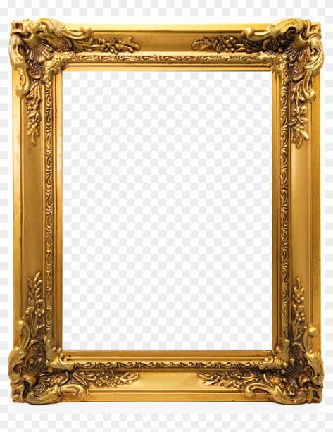 Gold Frame Transparent Background, Photocard Frame Png, Green Screen Picture Frame, Painting Frame Png, Frame Png Aesthetic, Royal Picture Frame, Frame Background Png, Edit Frame, Golden Frame Png