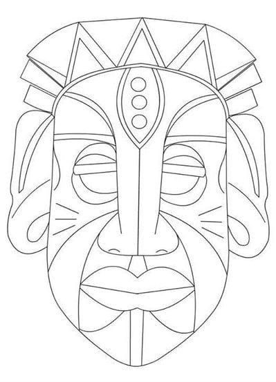 African Mask Template, African Art Projects, Mask Drawing, Mask Shapes, African Crafts, Afrique Art, Afrikaanse Kunst, Shape Templates, Mask Template