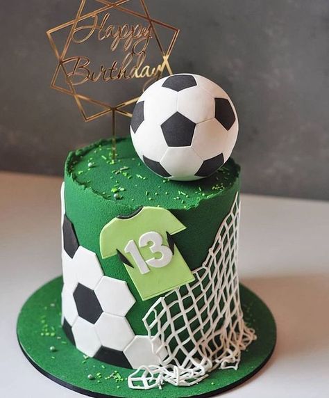 Football ⚽️ 🥅 Theme Cake . Cake 🎂 By @olyalyacakes 😍😍 ............ . . DM for Queries and Orders ❤️ Delivering PAN India 🇮🇳 . . . .… Soccer Theme Cake, Football Cakes For Boys, Bolo Sporting, Football Theme Cake, Football Cake Design, Football Themed Cakes, Soccer Ball Cake, Soccer Birthday Cakes, Cake Designs For Boy