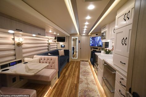 Tour Bus Bedroom, Taylor Swift Getaway Car Aesthetic, Tour Bus Interior, Inside Tour Bus, Celebrity Tour Bus Interior, Tour Bus, Sand Chair, Musician Tour Bus, Marble Bathroom Floor