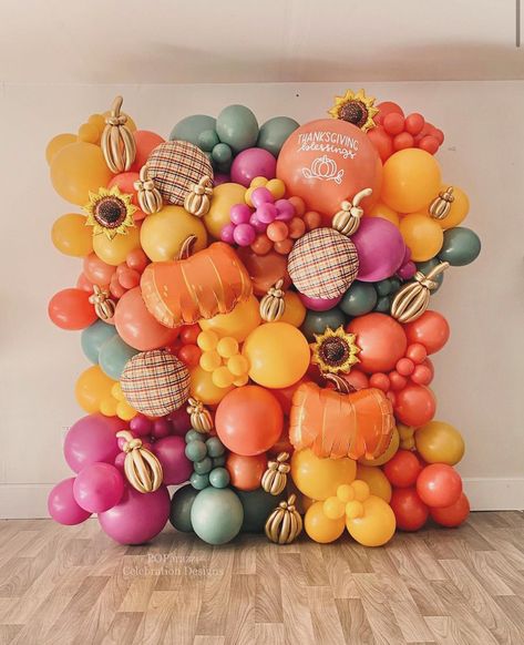 Our favorite part of Thanksgiving? The color scheme 😍😍 Balloon install by: @poparazzicelebrationdesigns Fall Balloon Decor Ideas, Fall Fest Balloon Arch, Thanksgiving Balloon Bouquet, Fall Balloon Colors, Fall Color Balloon Arch, Party Trends 2024, Fall 30th Birthday Party Ideas, Fall Balloon Backdrop, Thanksgiving Decorations Balloons