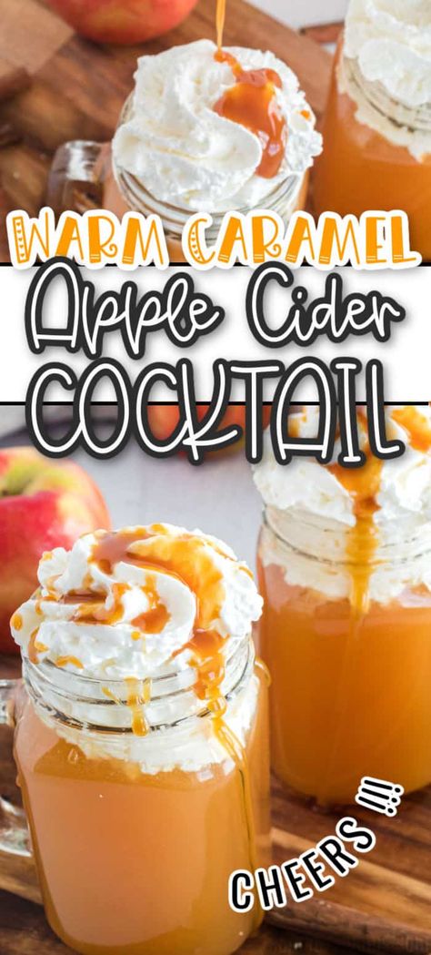 Warm, boozy, and loaded with fall flavors! Warm Apple Cider Cocktail will make you want to bundle up and enjoy the crisp fall weather! #Realhousemoms #apple #cider #cocktail #drinks #fall #coozy Caramel Apple Cider Cocktail, Cider Alcohol Drinks, Apple Cider Alcohol, Caramel Apple Cider, Apple Cider Drink, Cider Cocktail, Thanksgiving Vegetables, Apple Cider Cocktail, Thanksgiving Menu Ideas Side Dishes