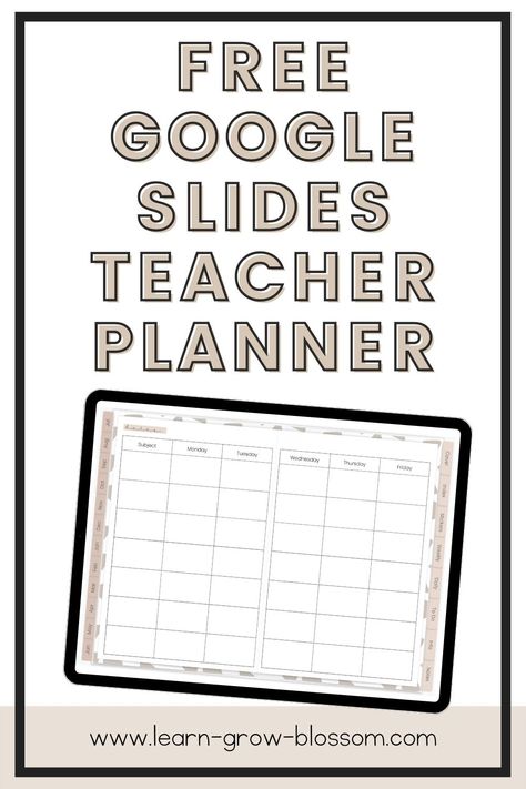 Want a free digital teacher planner? Here it is! Download this free digital teacher planner in Google Slides today. It comes with a video to give you tips and tricks for how best to use this free teacher planner in Google Drive. This Google Slides digital teacher planner has a cute, neutral boho vibe and comes with three layout options to choose from to best suit your planning style. Google Slides Teacher Planner Free, Google Slides Teacher Planner, Teaching Planner Templates, Google Slides Lesson Plan Template, Digital Lesson Plan Template Free, Google Drive Teacher Planner, Google Slides Planner Template, Free Digital Homeschool Planner, Free Teacher Digital Planner