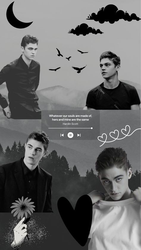 Hardin Scott Wallpaper, Fiennes Tiffin, Hardin Scott, Fictional Men, Celeb Crushes, Love Story, Collage, Quotes, Movie Posters