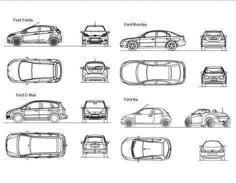 Multiple ford cars elevations cad drawing details dwg file Vehicle Architecture Drawing, Cars Architecture Drawing, Car Elevation Architecture, Car Entourage Architecture, Car Architecture Drawing, Car Entourage, Section Drawing Architecture, Car Drawing Easy, Artist Retreat