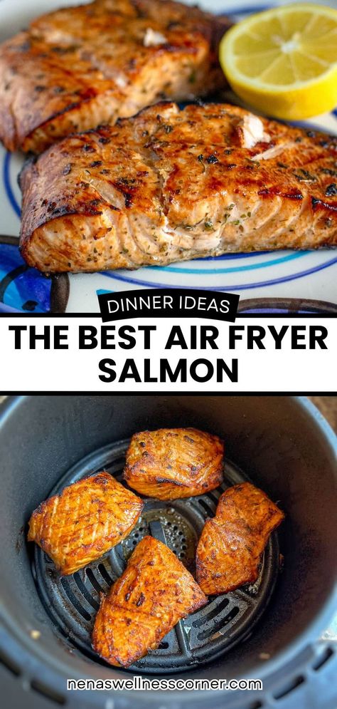 Air Fryer Maple Salmon Fillets: Quick & Healthy Recipe - Nena's Wellness Corner Salmon Fillet Recipes Air Fryer, Easy Air Fryer Salmon Recipes, How To Cook Salmon In Air Fryer, Airfryer Salmon Recipes, Salmon Recipes Air Fryer, Salmon Air Fryer Recipes, Air Fryer Salmon Recipes, Salmon Air Fryer, Fried Salmon Recipes