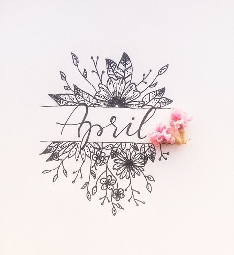 #lettering #art #flowers #april #typography #calligraphy April Typography, April Calligraphy, Small Calligraphy, Calligraphy Flowers, Relationship Tattoos, Pen Doodles, Typography Calligraphy, Lettering Art, Art Flowers