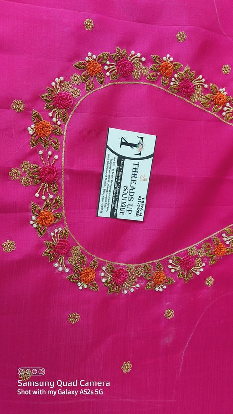 New Simple Blouse Designs, Aari Work Embroidery Design, Pink Aari Work Blouse Designs, Simple Computer Work Designs For Blouses, Simple Embroidery Designs Blouse, Computer Work Blouse Designs, Magam Work, Patch Work Blouse Designs, Aari Design