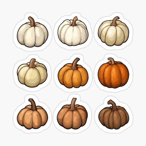 Get my art printed on awesome products. Support me at Redbubble #RBandME: https://www.redbubble.com/i/sticker/Pumpkins-by-lastgirlscout/164032473.JCQM3?asc=u Sticker Sheets Free Printable, Fall Stickers Free Printable, Fall Sticker Ideas, Fall Book Stickers, Autumn Stickers Printable, Pumpkin Spice Sticker, Fall Tumblr, Autumn Digital Stickers, Printable Sticker Sheets