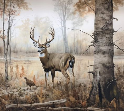 Buck Pictures, Hunting Artwork, Deer Paintings, Deer Pics, Hunting Wallpaper, Whitetail Deer Pictures, Deer Head Silhouette, A Brand New Day, Deer Artwork