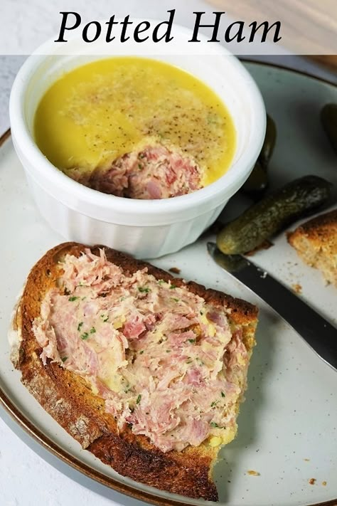 Homemade Potted Beef | Moorlands Eater Recipes Ham Pate Recipe, Potted Meat Spread Recipes, Ham Hock Terrine Recipe, Potted Meat Recipes, Ham Spread Recipe, Ham Spread, Ham Hock Terrine, Ham Hock Recipes, Sandwich Spread Recipes