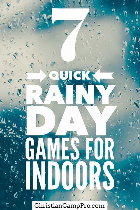 7 Quick Rainy Day Games for Indoors Rainy days can be devastating when you had a whole bunch of great outdoor games to play, but don’t worry, there are many fun rainy day games and competitions that you can play inside. Here are some fantastically fun rainy day games to play indoors. Quiet Pe Games, Youth Games Indoor, Games To Play Indoors, Youth Group Games Indoor, Indoor Group Games, Kid Games Indoor, Outdoor Games To Play, Rainy Day Games, Field Day Games