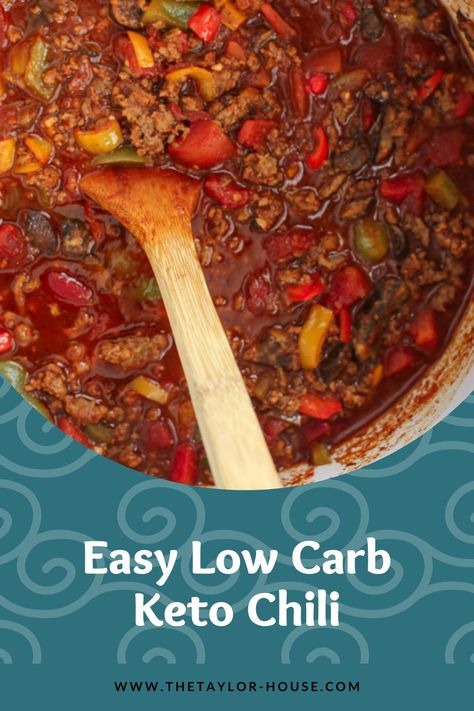 If you’re like me and are hesitant to try eating a keto diet because you think that means the food will have no flavor and you’ll miss the carbs, trust me this Low Carb Chili recipe is quite the opposite! Visit the blog to try it out! Keto Chili Recipes Low Carb, Keto Chile, Low Carb Chili Crockpot, Keto Crockpot Chili, Keto Chili Recipes Crock Pot, Chili Recipe For Diabetics, Best Keto Chili Recipes, Keto Chilli, Low Carb Beef Chili