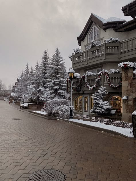 Vail Colorado Winter Aesthetic, Vail Colorado Aesthetic, Winter Village Aesthetic, Vail Aesthetic, Colorado Winter Aesthetic, Aspen Colorado Aesthetic, Christmas In Aspen, The Love Wager, Skiing Places