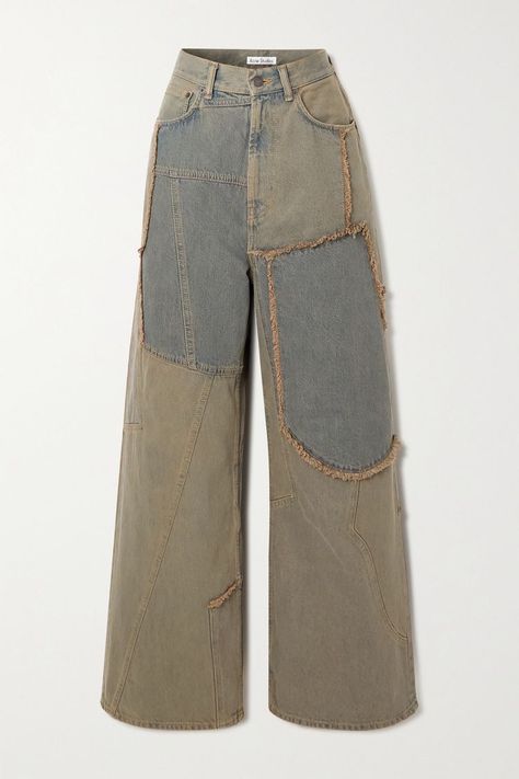 Ragged Jeans, Chica Cool, Acne Studios Jeans, Hem Leggings, Tie Dye Jeans, Denim Flare Jeans, 2023 Trends, Patchwork Jeans, Jean Trends