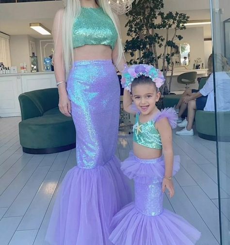 Mermaid Dress Up Kids, Princess Ariel Costume Kids, Mermaid Baby Costume, Toddler Mermaid Dress, Kids Mermaid Costume Diy, Mommy And Me Mermaid Costume, Mermaid Baby Dress, Kids Mermaid Dress, Mermaid Birthday Dress Girl