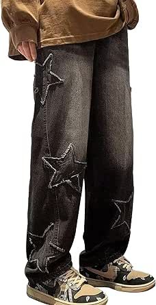 Gothic Jeans, Grunge Pants, Jeans Embroidery, Y2k Baggy Jeans, High Waisted Cargo Pants, Grunge Baggy, Men's Streetwear, Streetwear Jeans, Jean Vintage